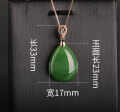wholesale 18K Gold 5-piece Green Jadeite Pendant with Certificate, Natural Hetian Jade Waterdrop Necklace, Gold-Encased Jade-0-8