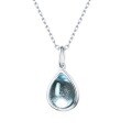 wholesale 925 Silver New Korean Fashion Versatile Girl Blue Topaz Sweet Teardrop Pendant Necklace Wholesale from Manufacturer-0-5