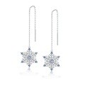 wholesale S925 Sterling Silver European and American Fashion Earrings Wholesale Versatile Snowflake Christmas Ear Threads Sweet Women's Accessories Source Manufacturer-0-4