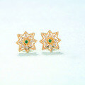 wholesale S925 Silver Korean Minimalist Elegant Princess Square Green Zircon Ear Studs Retro-Style Earrings-0-2