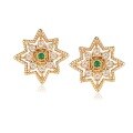 wholesale S925 Silver Korean Minimalist Elegant Princess Square Green Zircon Ear Studs Retro-Style Earrings-0-4