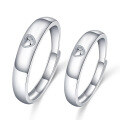 wholesale Metal Material: S925 Sterling Silver Korean-style minimalist love ring open adjustable couple bands for Valentine's Day gift wholesale and dropshipping-0-4
