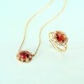 wholesale 9K Gold Elegant and Fairness-Enhancing Women's Necklace, Versatile and Unique Mozambican Garnet Pendant, Exquisite Craftsmanship Wholesale-0-4