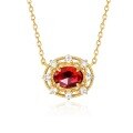 wholesale 9K Gold Elegant and Fairness-Enhancing Women's Necklace, Versatile and Unique Mozambican Garnet Pendant, Exquisite Craftsmanship Wholesale-0-5
