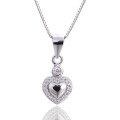 wholesale 925 Sterling Silver Pendant Korean Style Necklace with Micro-Inlaid Zircon Heart Pendant Women's Collarbone Chain TEMU Best-Selling Accessory-0-4