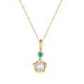 wholesale 18k Gold Women's Korean Style Star Pendant Necklace, Unique and Cute Emerald Choker-0-4