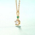 wholesale 18k Gold Women's Korean Style Star Pendant Necklace, Unique and Cute Emerald Choker-0-2