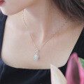 wholesale 925 Sterling Silver with Certificate Flower Clasp Inlaid with Hetian Jade Pendant, Palace Ancient Style Necklace Water Drop White Jade Pendant for Women-0-3