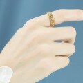 wholesale Silver/Gold Korean and Japanese Trendy Gemstone Ring for Women, Vintage Adjustable Openwork Minimalist Knuckle Index Finger Ring, Student Tail Ring Jewelry-0-4