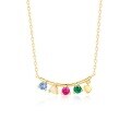 wholesale 9K gold jewelry natural opal pendant collarbone chain with red and blue spinel gemstone necklace for women-0-4