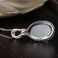 wholesale 925 Silver Egg-shaped Pendant with Egg-faced Hetian Jade, Fashionable Women's Jade Pendant Necklace Jewelry Wholesale-0-2
