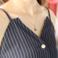 wholesale Rose gold plated 925 silver inlaid with Hetian jade pendant necklace natural jade retro vase pendant collarbone chain-0-3