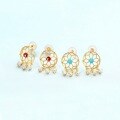 wholesale S925 sterling silver Japanese-style luxury dreamcatcher design garnet inlaid earrings for wholesale-0-4