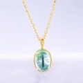 wholesale S925 Sterling Silver Sky Crystal Necklace Pendant Teardrop Jewelry Exquisite Chain Wholesale-0-1