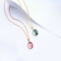 wholesale S925 Sterling Silver Sky Crystal Necklace Pendant Teardrop Jewelry Exquisite Chain Wholesale-0-3