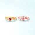 wholesale 925 Sterling Silver Guangzhou Light Luxury Gemstone Ring for Women, Pyrope Garnet Stone Index Finger Ring with Micro-Setting Wholesale-0-2