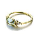 wholesale 9K Gold Ring Engravable New Sky Blue Topaz Unique Shape Personality Jewelry-0-2
