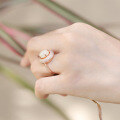 wholesale Sterling silver rose gold-plated Hetian jade ring with certificate,-0-3