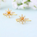 wholesale [925 Sterling Silver] Natural Topaz Star Earrings for Women, European and American Style Fashion Ear Hook Jewelry for Cross-Border Wholesale-0-2