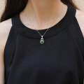wholesale 925 Sterling Silver Inlaid Hetian Jade Pendant, Ethnic Style Hollow-Out Waterdrop Jade Necklace for Women with Certificate-0-1