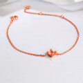 wholesale Rose gold-plated new Korean and Japanese gemstone silver jewelry adjustable princess square natural pink crystal bracelet for women-0-2