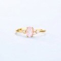 wholesale S925 metal oval pink crystal freshwater pearl ring, fashionable and versatile accessory popular in Europe and America-0-2