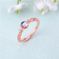 wholesale S925 Sterling Silver Wholesale Spring New Arrival Japanese Korean Light Luxury Style Blue Moonstone Ring Natural Colored Gemstone Jewelry-0-1