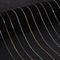 wholesale 925 Sterling Silver Water Wave Chain Melon Seed Chain for Women, Electroplated Rose Gold Collarbone Chain, Direct from Manufacturer Silver Necklace-O-shaped chain silver 18 inches (about 45 cm)  925 silver