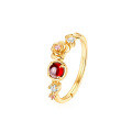 wholesale 925 Sterling Silver Guangzhou Light Luxury Gemstone Ring for Women, Pyrope Garnet Stone Index Finger Ring with Micro-Setting Wholesale-0-5