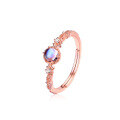 wholesale S925 Sterling Silver Wholesale Spring New Arrival Japanese Korean Light Luxury Style Blue Moonstone Ring Natural Colored Gemstone Jewelry-0-5