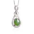 wholesale 925 Sterling Silver Hollow Out Inlaid Jade Pendant with Appraisal Certificate, Factory Wholesale-0-4
