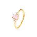 wholesale S925 metal oval pink crystal freshwater pearl ring, fashionable and versatile accessory popular in Europe and America-0-5