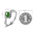 wholesale 925 Silver Inlaid with Hetian Jade Vintage Qipao Hanfu Style Adjustable Openable Jade Ring for Women-0-5