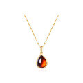 wholesale S925 silver new Korean-style sweet teardrop pendant, simple and fashionable versatile girl garnet necklace for wholesale-0-5