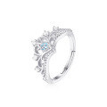 wholesale 925 Sterling Silver Gold-Plated Crown Ring Jewelry for Women with Blue Topaz, Guangzhou Fine Jewelry Factory Wholesale-0-5