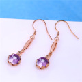 wholesale 925 Sterling Silver Love Rumei Colored Gemstone Korean Version Fashion Minimalist Natural Amethyst Earrings, Niche Popular Earrings-0-1