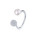 wholesale S925 Gold-Plated Pure Metal Minimalist Fashion Pearl Ring for Women, Niche Popular, High-End, Direct from Manufacturer-0-5