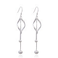 wholesale [S925 Sterling Silver] Tassel Earrings for Women, European and American Style Long Silver Bead Round Pearl Earrings, Elegant TEMU Best-Selling Accessories-0-4