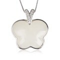 wholesale 925 Sterling Silver Certificate Included Inlaid Hetian Jade Pendant Wholesale Vintage White Jade Butterfly Natural Gemstone Necklace-0-4