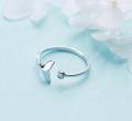 wholesale S925 Silver Small Fish Ring for Women, Minimalist Korean Style Single Diamond Mermaid Tail Adjustable Ring J3238-0-3
