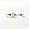 wholesale S925 Silver Minimalist Fashion European and American Style Natural Moonstone Black Zircon Adjustable Open Ring for Women Wholesale-0-1