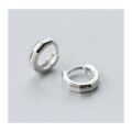 wholesale S925 Silver Ear Clasp Unisex Fashionable and Unique Couple Small Hoop Earrings Minimalist Geometric Wholesale Ear Piercing Jewelry E2660-0-0
