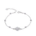 wholesale 925 Sterling Silver Minimalist Niche Beaded Clover Bracelet for Women Couple Jewelry Wholesale from Manufacturer-0-4