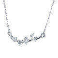 wholesale Silver S925 Ginkgo Leaf Necklace, Artistic and Versatile Gentle Branch Pendant Collarbone Chain D3354-0-4