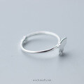 wholesale S925 Silver Ring Women's Ethereal Sweet Smooth Butterfly Ring Minimalist Wholesale Adjustable Tail Ring J0049-1-0-3
