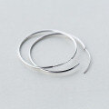 wholesale S925 silver ear hoops Korean style 12mm 15mm wire geometric small round tube smooth surface large hoop earrings E461-0-3