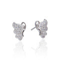 wholesale 925 Silver Butterfly Stud Earrings for Women, Korean Style Simple Zircon Combination Wear Fashion Jewelry Factory Wholesale-0-4