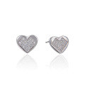 wholesale S925 Sterling Silver Heart-shaped Diamond-studded Earrings, Korean Style Elegant Zircon Earrings for Women, Fashion Minimalist Jewelry Wholesale-0-4