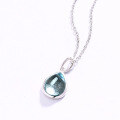 wholesale S925 silver new Korean-style sweet teardrop pendant, simple and fashionable versatile girl garnet necklace for wholesale-0-4