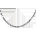 wholesale 925 Silver Women's Choker Necklace with Full Diamond Accents Short Sweet Collarbone Chain D3397-0-4